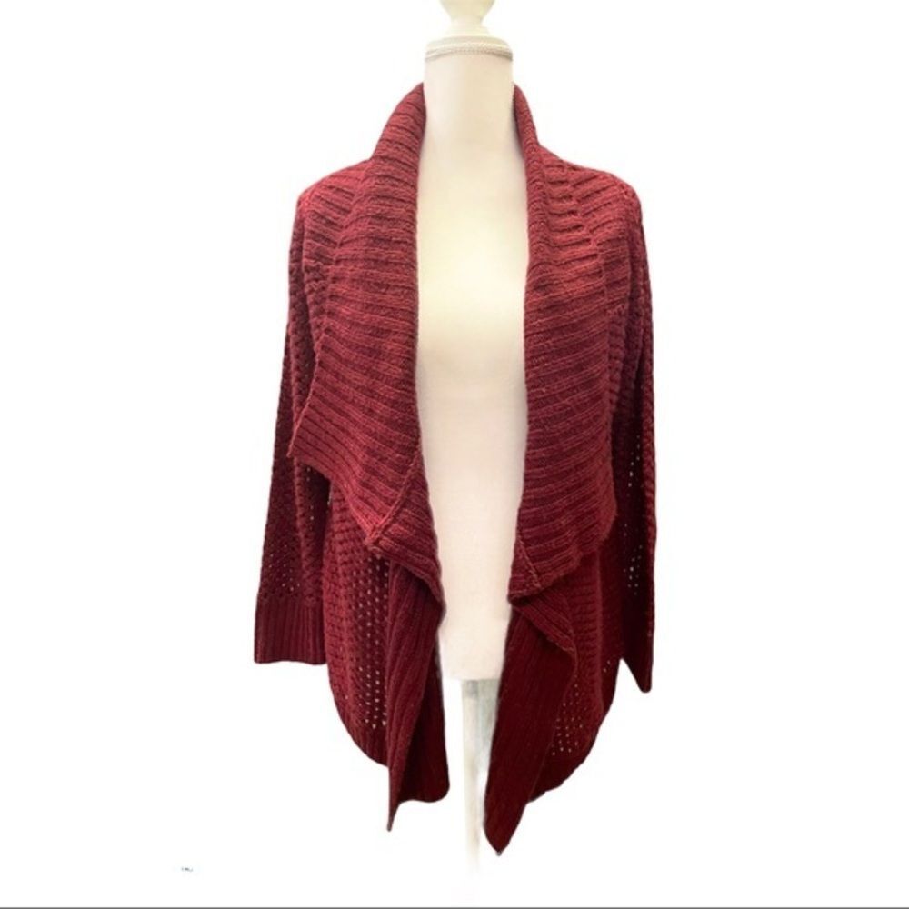 Oversized Burgundy Knit Cardigan‎